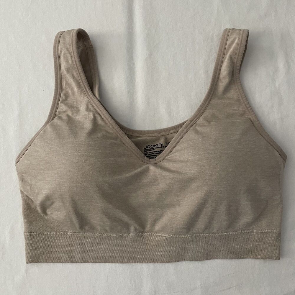 Jockey Seamless Bralette Wireless Wide Strap Beige Women XL